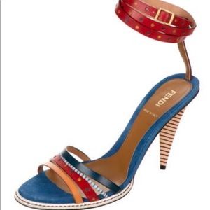 Fendi Leather Open-Toe Sandals